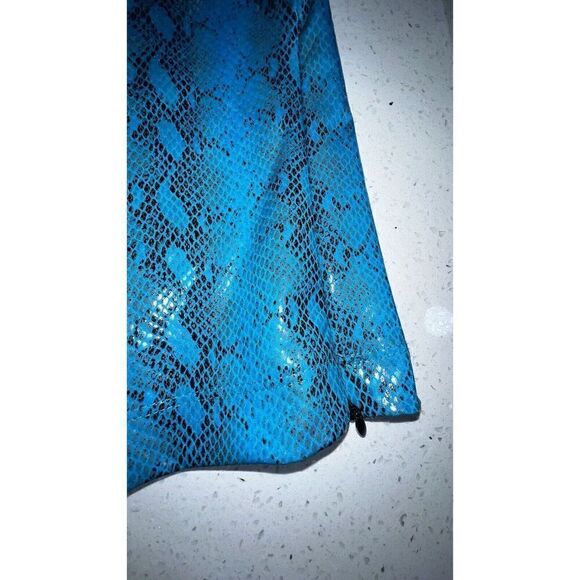 LAKRIS Women Workout Set Blue Snakeskin 2 Pieces Leggings Criscross Bra Size XS - Picture 11 of 16